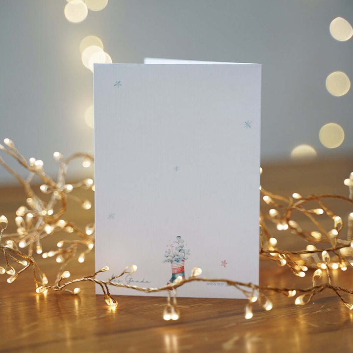 Klappkarte "Gesegnete Weihnachten" mit Bibelvers · A6 · hochwertiges Leinenpapier – Aus Gnade