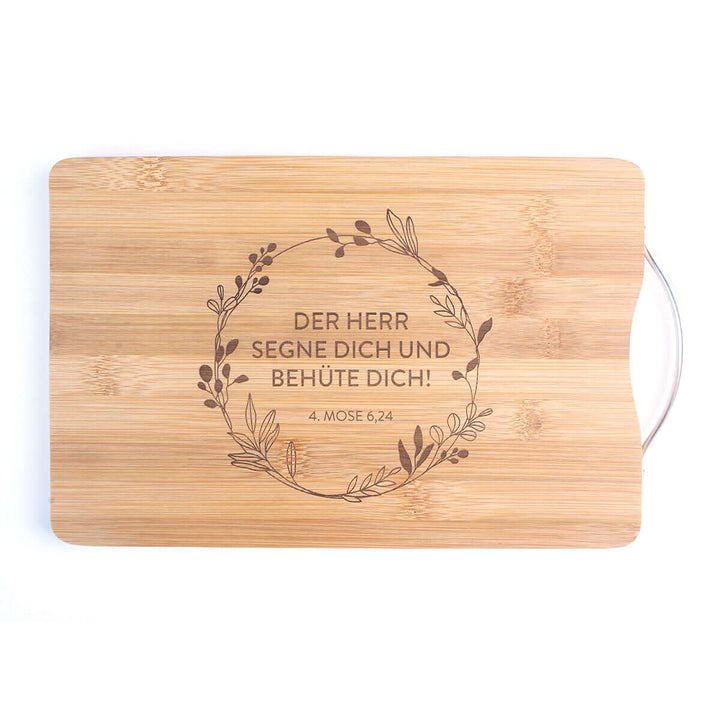 Schneidebrett "Gottes Segen" · Bambus · Bibelvers Gravur