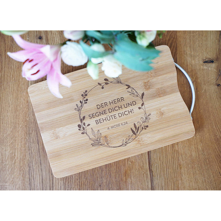 Schneidebrett "Gottes Segen" · Bambus · Bibelvers Gravur