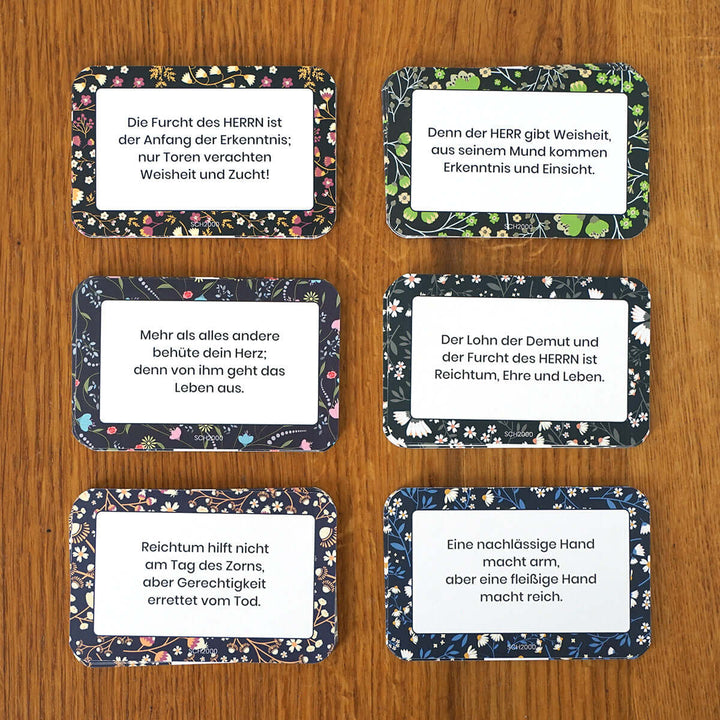 Wort im Herzen · "Die Sprüche" · 48 Lernkarten · Bibelverse – Aus Gnade
