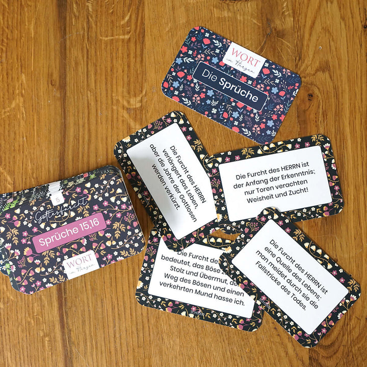 Wort im Herzen · "Die Sprüche" · 48 Lernkarten · Bibelverse – Aus Gnade