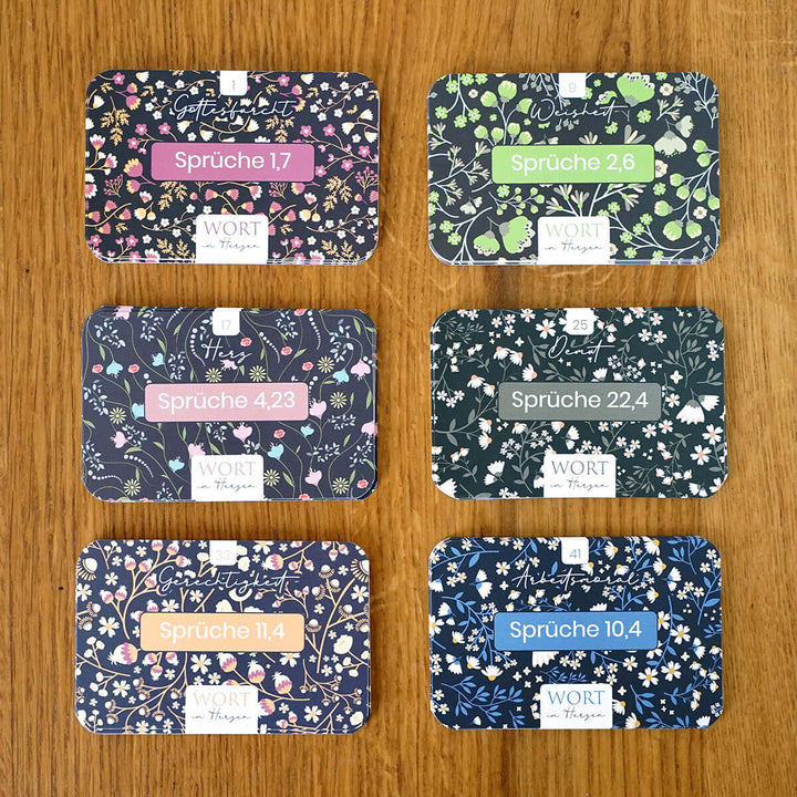 Wort im Herzen · "Die Sprüche" · 48 Lernkarten · Bibelverse – Aus Gnade