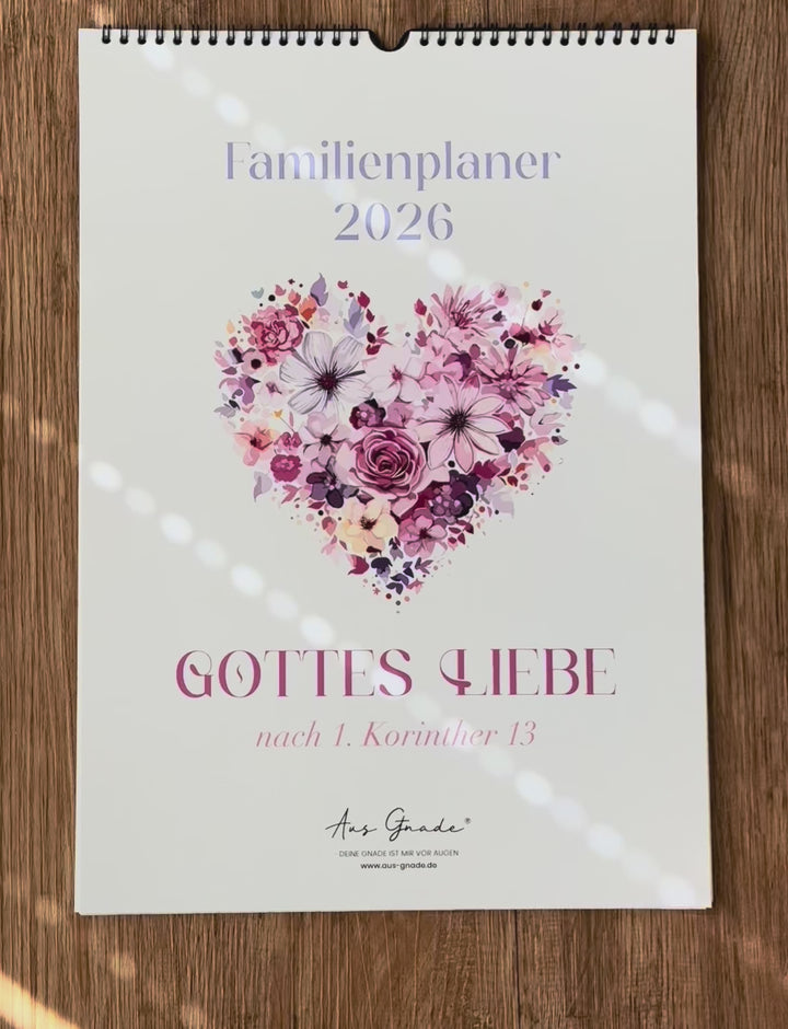 Familienplaner "Gottes Liebe" 2026 · A3 · christliche Kalender