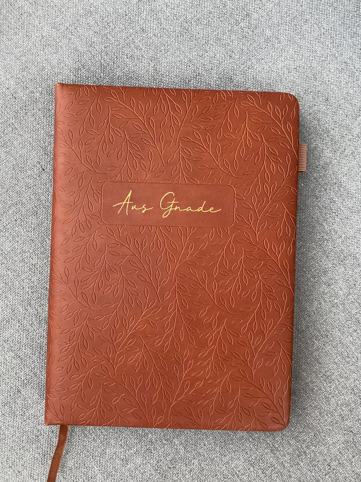 Premium Notizbuch "Aus Gnade" · A5 · Hardcover gepolstert mit Goldglanz Prägung