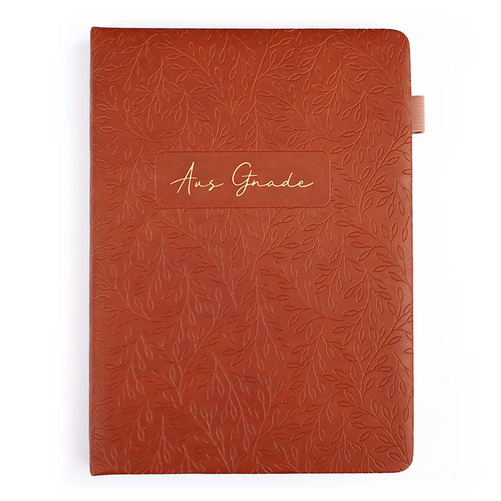 Premium Notizbuch "Aus Gnade" · A5 · Hardcover gepolstert mit Goldglanz Prägung – Aus Gnade