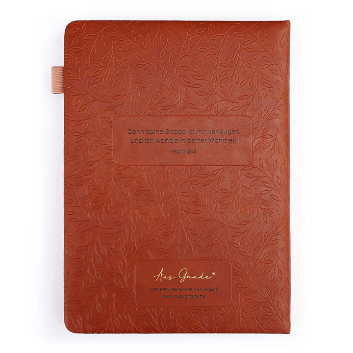 Premium Notizbuch "Aus Gnade" · A5 · Hardcover gepolstert mit Goldglanz Prägung – Aus Gnade