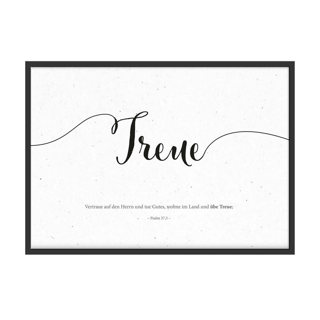 Poster Bibelvers "Treue" · A4 Querformat · Lettering · Deutsch – Aus Gnade