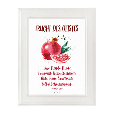 Poster "Frucht des Geistes" · Granatapfel · A3 / A4 · Bibelvers Deutsch – Aus Gnade