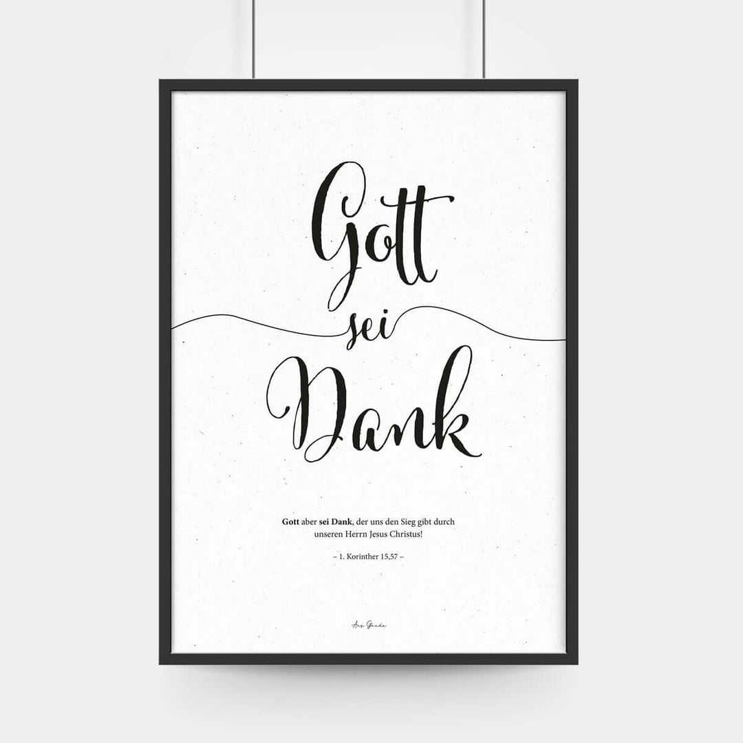 Poster "Gott sei Dank" · A3 · Bibelvers Deutsch – Aus Gnade