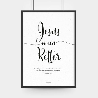 Poster "Jesus mein Retter" · A3 · Bibelvers Deutsch – Aus Gnade