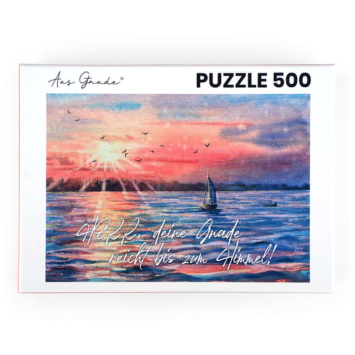 Puzzle "Herr, deine Gnade Reicht bis zum Himmel!" · Bibelvers · 500 Teile – Aus Gnade