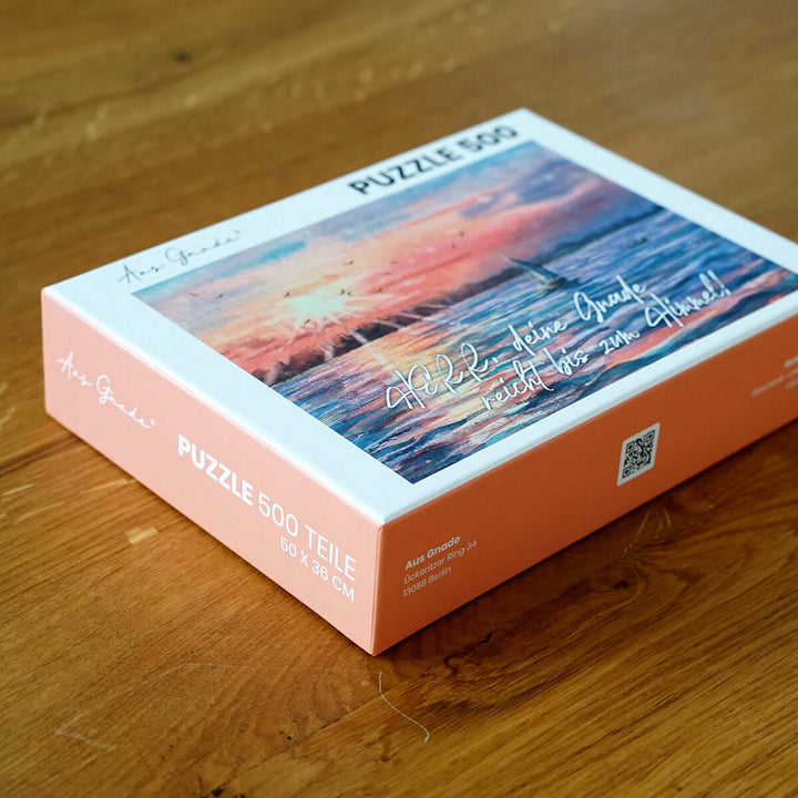 Puzzle "Herr, deine Gnade Reicht bis zum Himmel!" · Bibelvers · 500 Teile – Aus Gnade