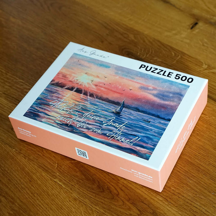 Puzzle "Herr, deine Gnade Reicht bis zum Himmel!" · Bibelvers · 500 Teile – Aus Gnade