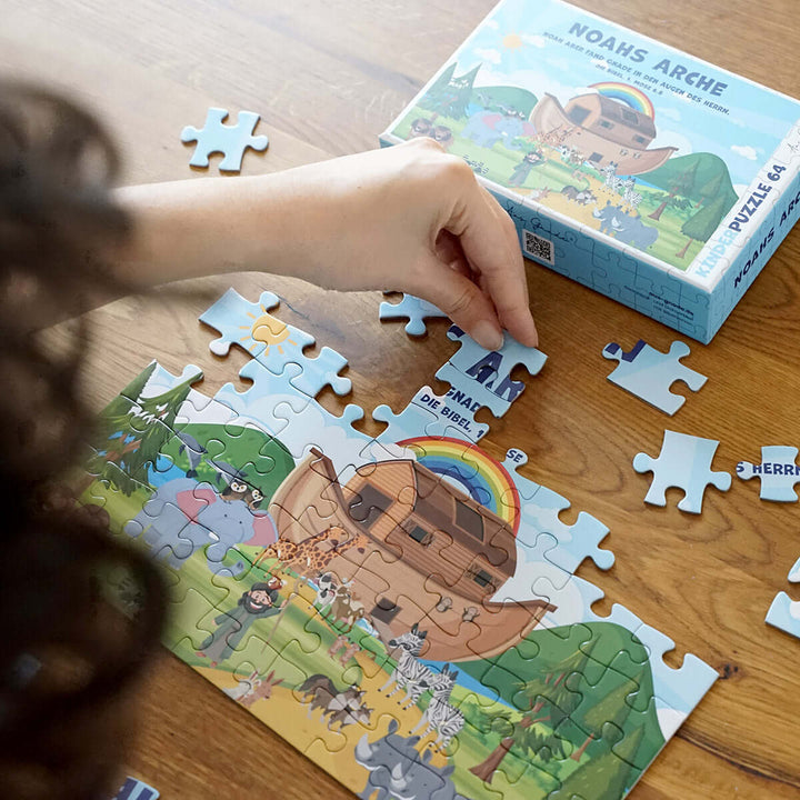 Kinder Puzzle "Noahs Arche" · Bibelvers · 64 Teile – Aus Gnade
