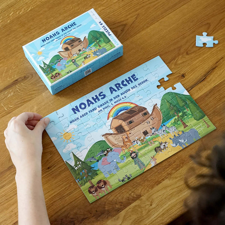Kinder Puzzle "Noahs Arche" · Bibelvers · 64 Teile – Aus Gnade