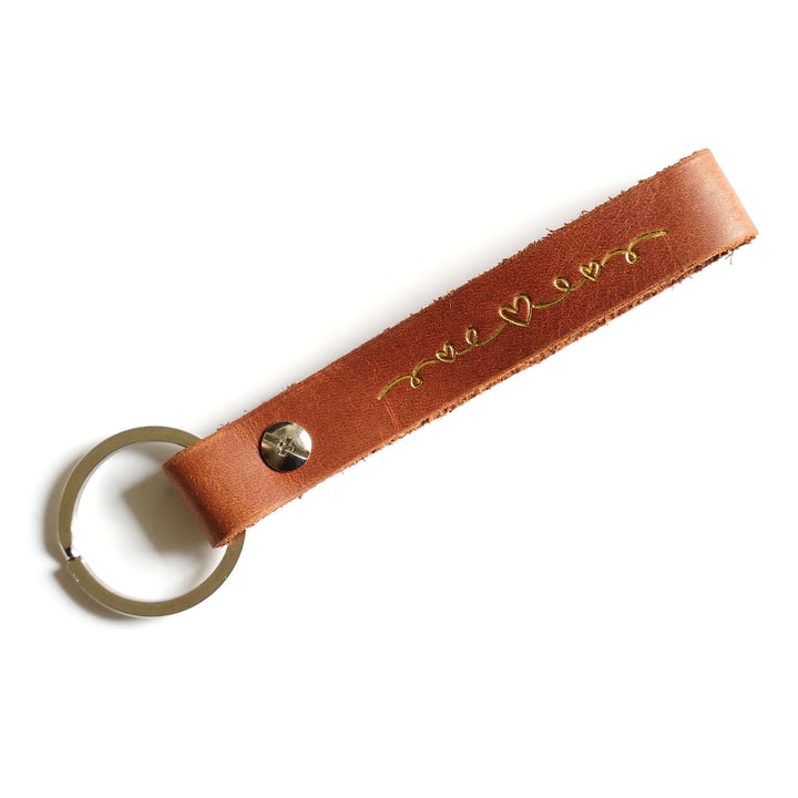 Schlüsselanhänger "Aus Gnade" · Echtes Leder · Goldglanz Prägung – Aus Gnade