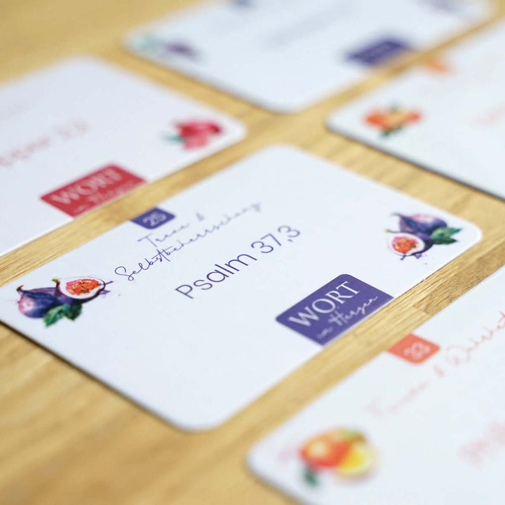 Wort im Herzen · "Die Frucht des Geistes" · 48 Lernkarten · Bibelverse – Aus Gnade