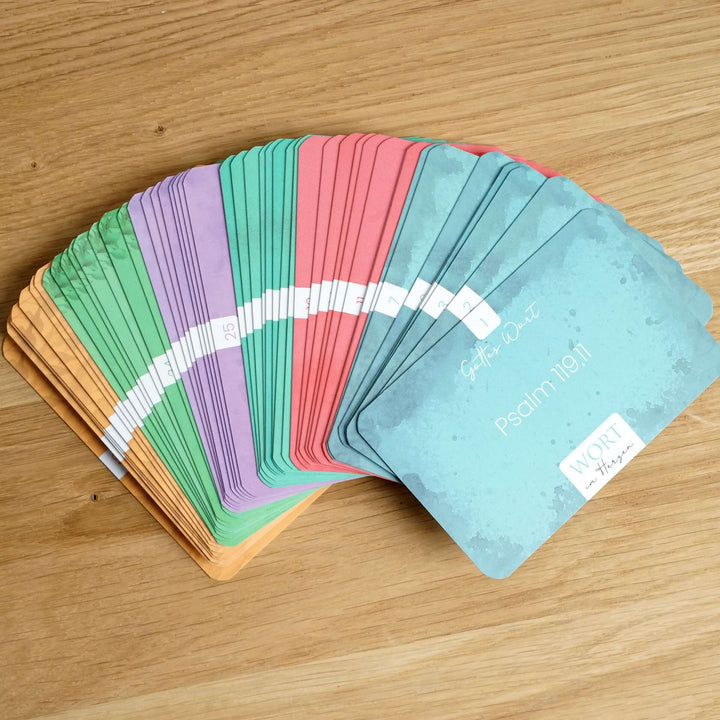 Sparset – Wort im Herzen: Basis-Set + Die Frucht des Geistes + Aufbewahrungsbox · Bibelverse – Aus Gnade