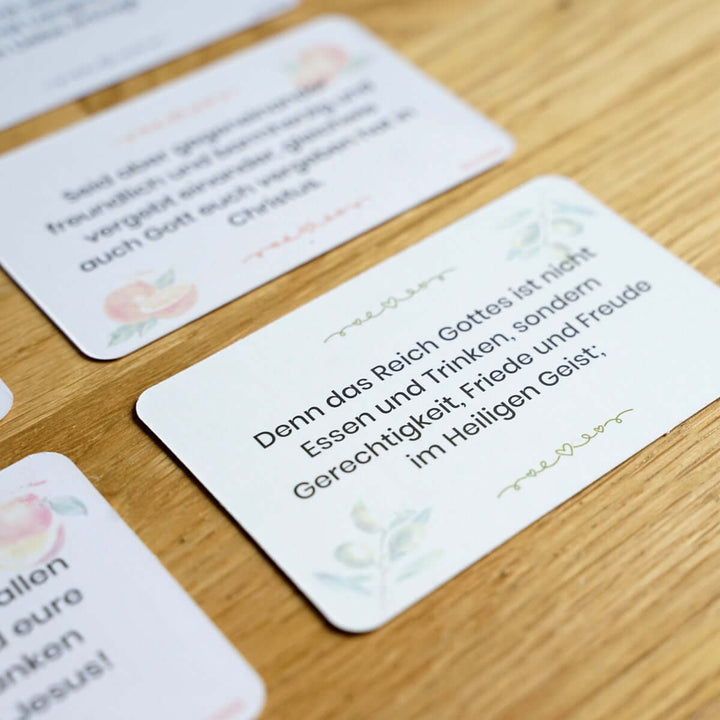 Wort im Herzen · "Die Frucht des Geistes" · 48 Lernkarten · Bibelverse – Aus Gnade