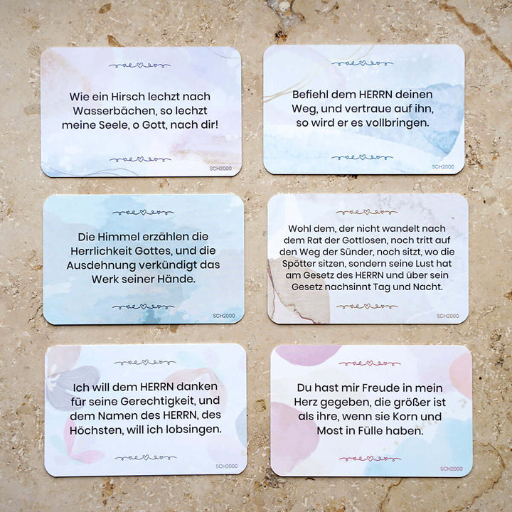 Wort im Herzen · "Die Psalmen" · 48 Lernkarten · Bibelverse – Aus Gnade