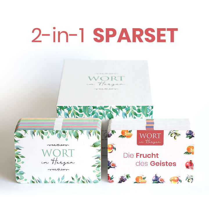 Sparset – Wort im Herzen: Basis-Set + Die Frucht des Geistes + Aufbewahrungsbox · Bibelverse – Aus Gnade