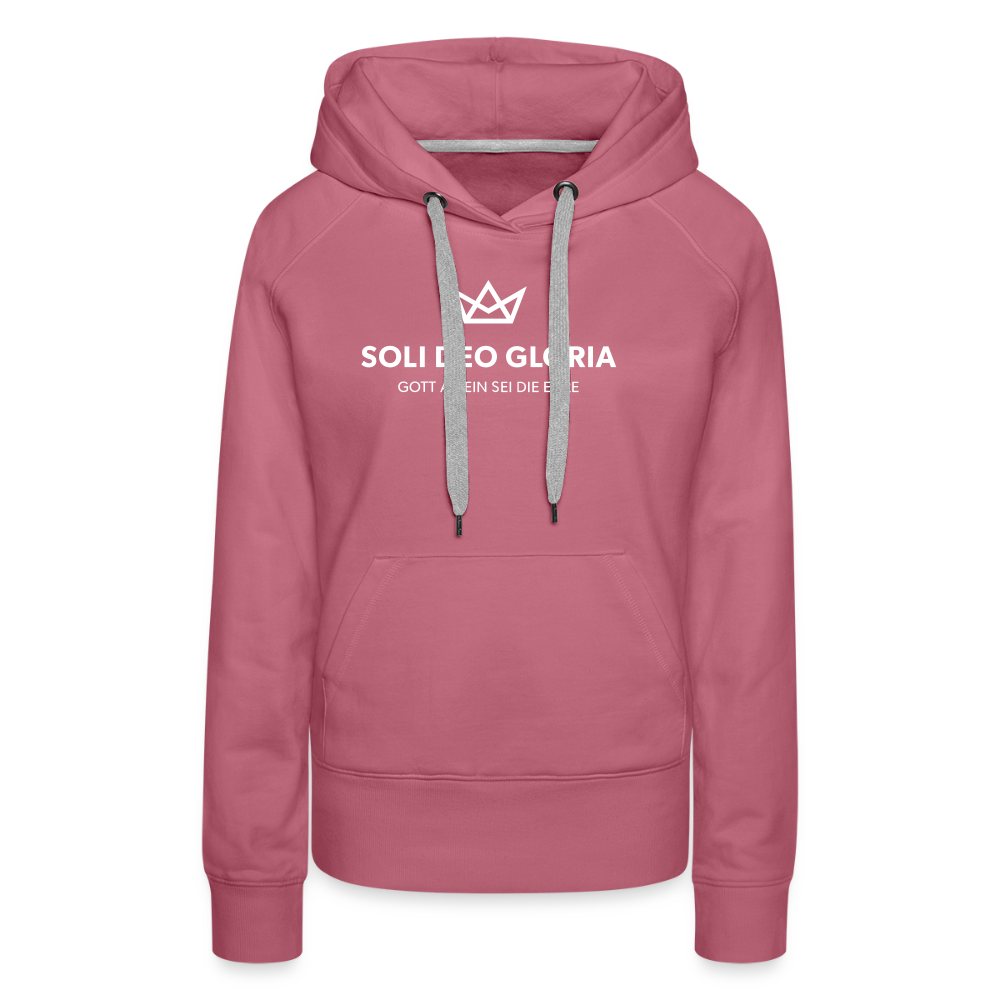 Christlicher Premium Hoodie "Soli Deo Gloria" · für Frauen - Malve
