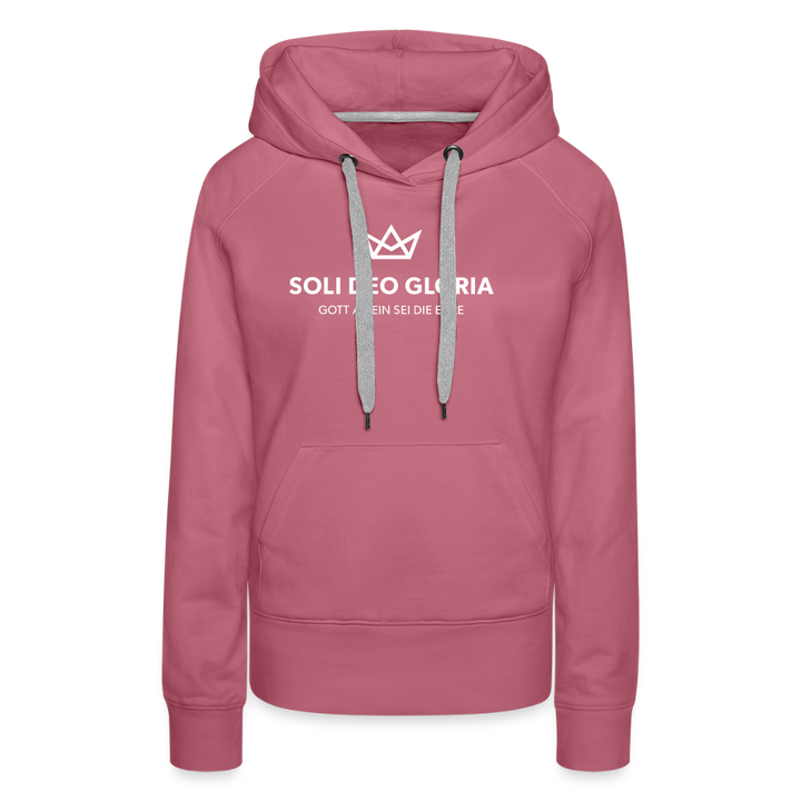 Christlicher Premium Hoodie "Soli Deo Gloria" · für Frauen - Malve