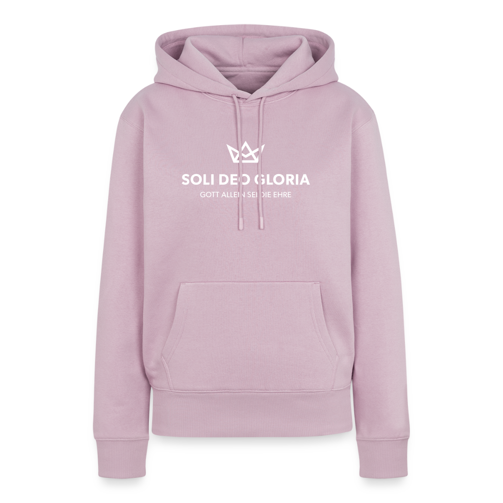 Christlicher Premium Hoodie "Soli Deo Gloria" · für Frauen - Altrosa