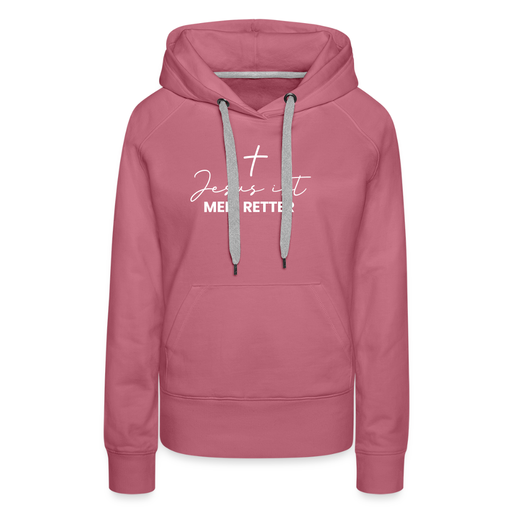 Christlicher Premium Hoodie "Jesus ist mein Retter" · für Frauen - Malve