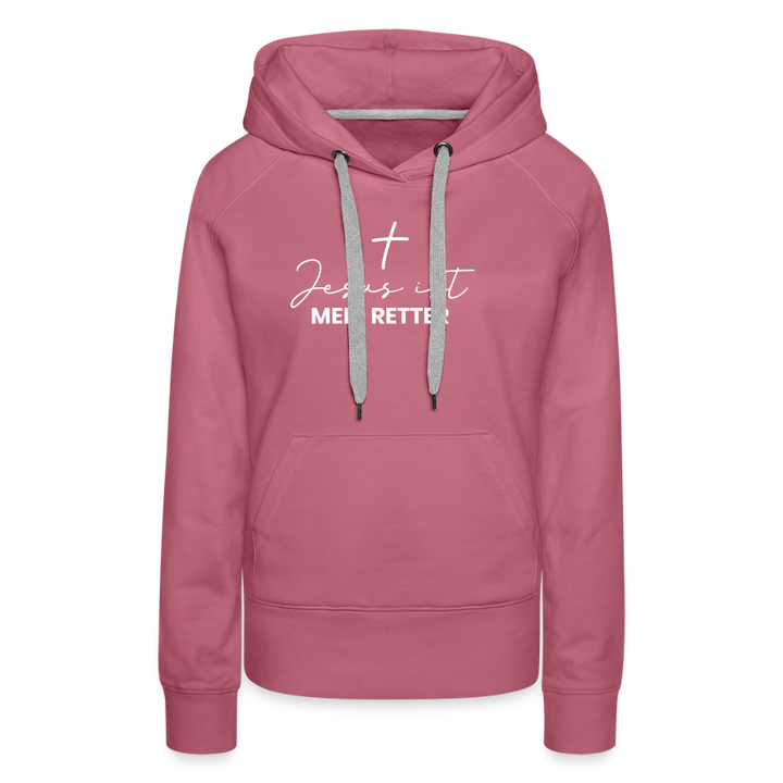 Christlicher Premium Hoodie "Jesus ist mein Retter" · für Frauen - Malve