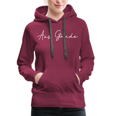 Christlicher Premium Hoodie "Aus Gnade" · für Frauen - Bordeaux