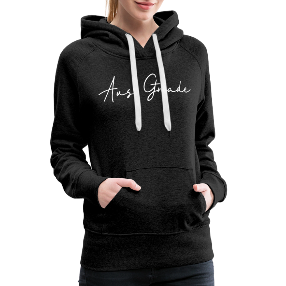 Christlicher Premium Hoodie "Aus Gnade" · für Frauen - Anthrazit