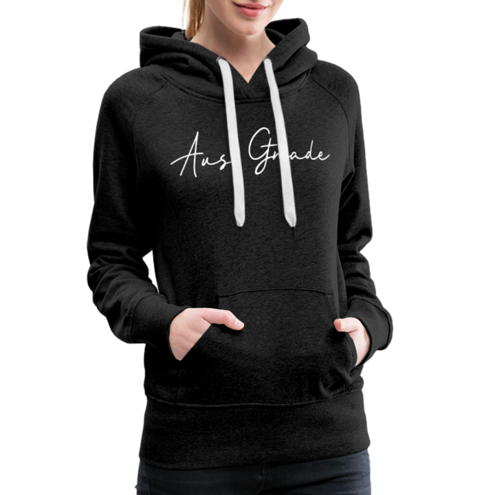 Christlicher Premium Hoodie "Aus Gnade" · für Frauen - Anthrazit