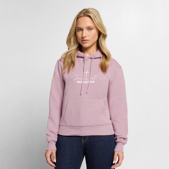 Christlicher Premium Hoodie "Jesus ist mein Retter" · für Frauen - Altrosa