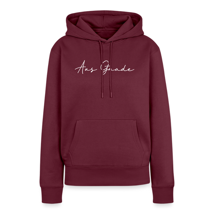 Christlicher Premium Hoodie "Aus Gnade" · für Frauen - Burgunderrot