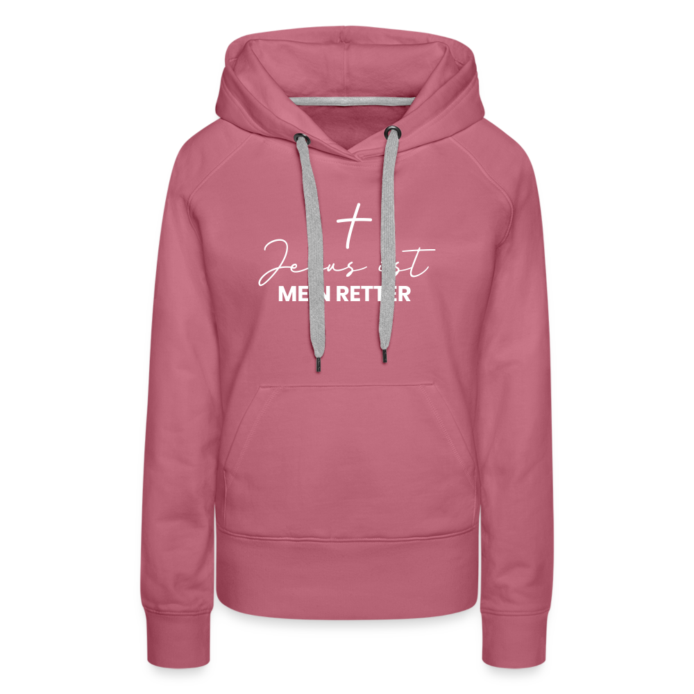Christlicher Premium Hoodie "Jesus ist mein Retter" · für Frauen - Malve