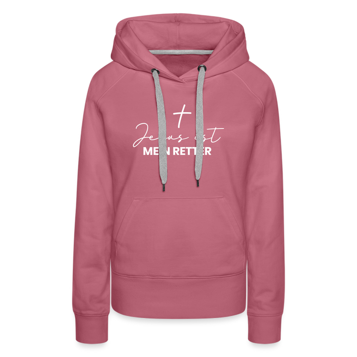 Christlicher Premium Hoodie "Jesus ist mein Retter" · für Frauen - Malve