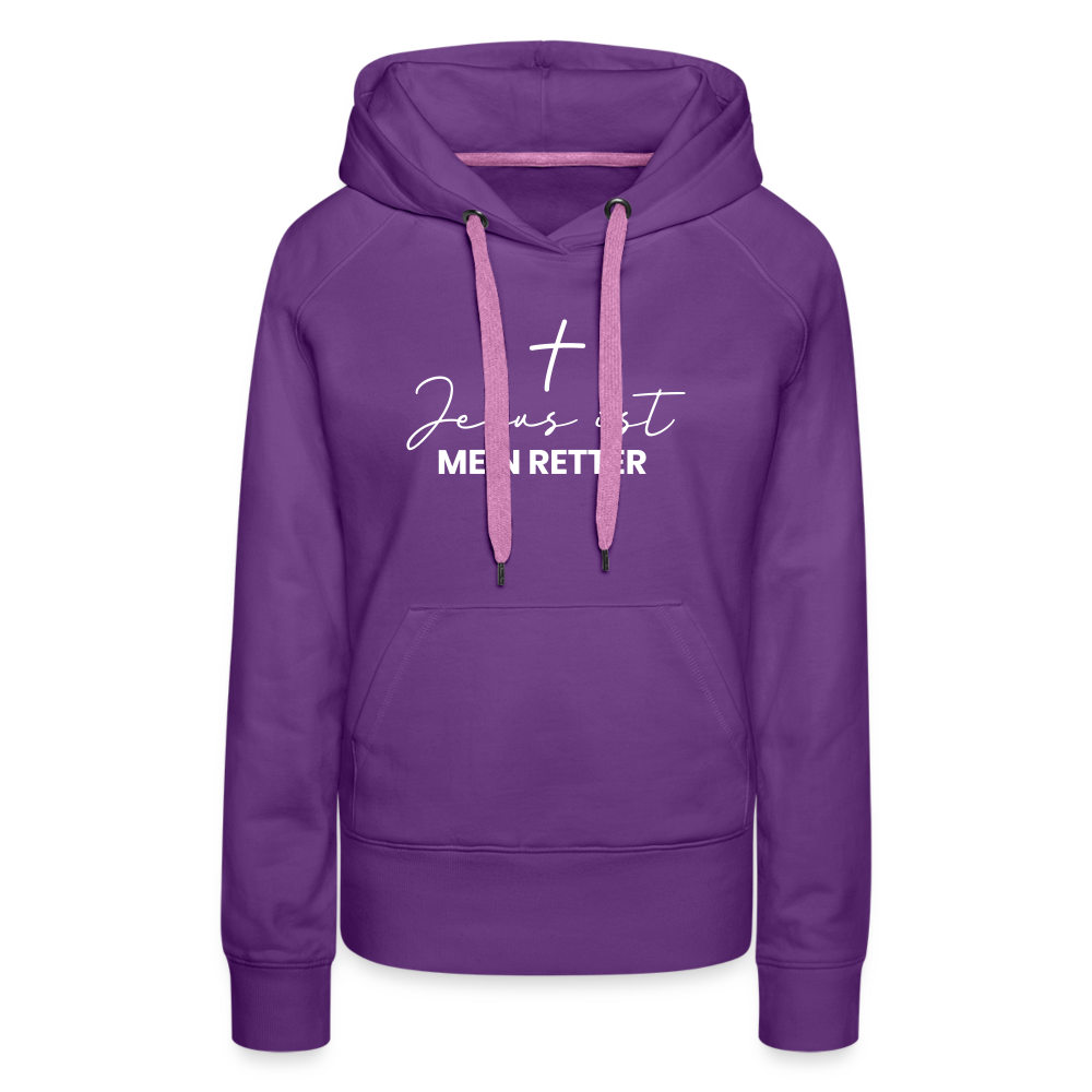 Christlicher Premium Hoodie "Jesus ist mein Retter" · für Frauen - Purple