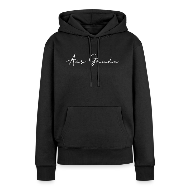 Christlicher Premium Hoodie "Aus Gnade" · für Frauen - Schwarz
