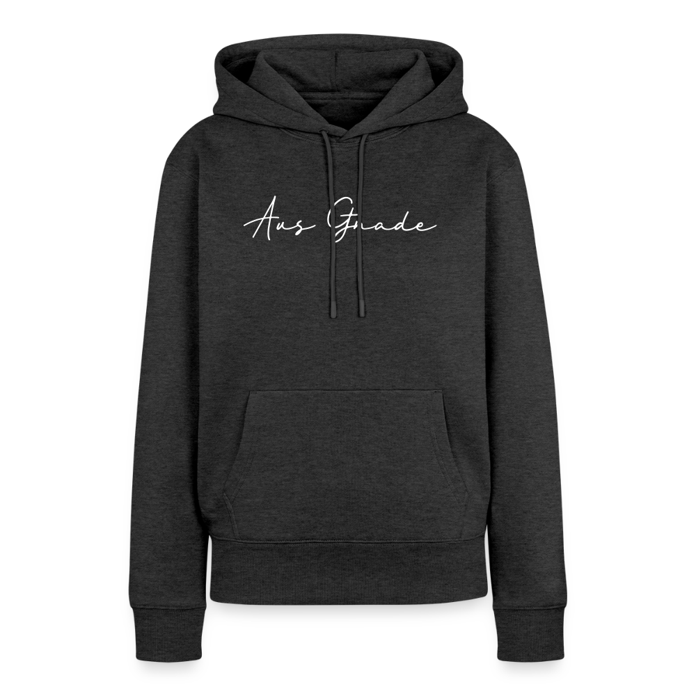Christlicher Premium Hoodie "Aus Gnade" · für Frauen - Anthrazit meliert
