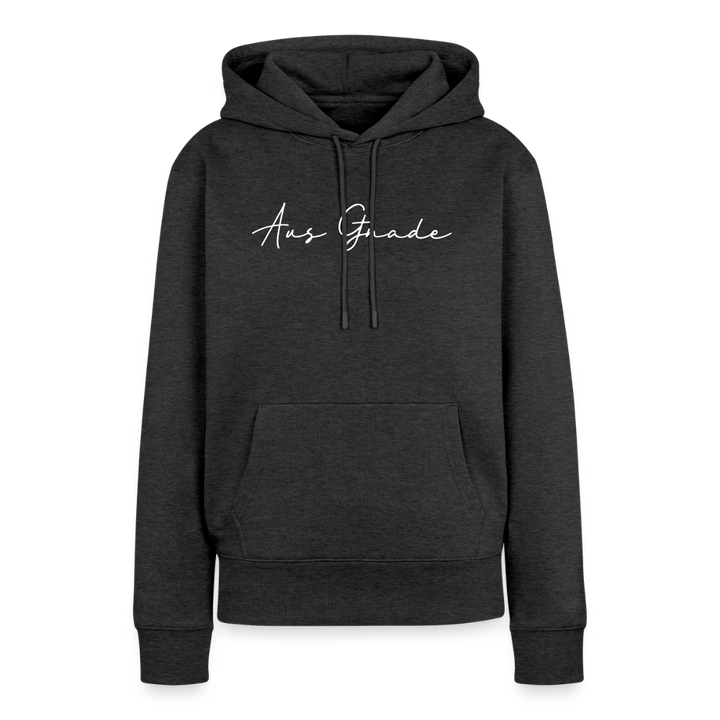 Christlicher Premium Hoodie "Aus Gnade" · für Frauen - Anthrazit meliert