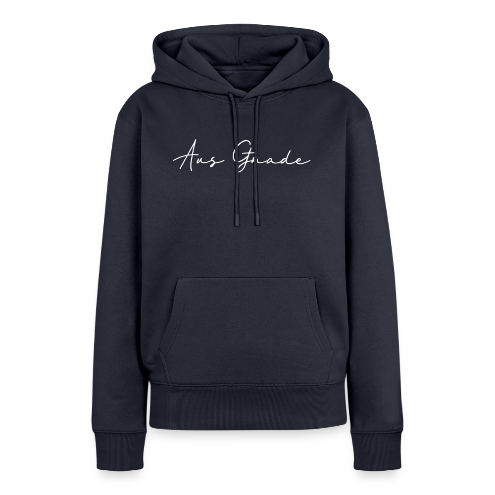 Christlicher Premium Hoodie "Aus Gnade" · für Frauen - Navy