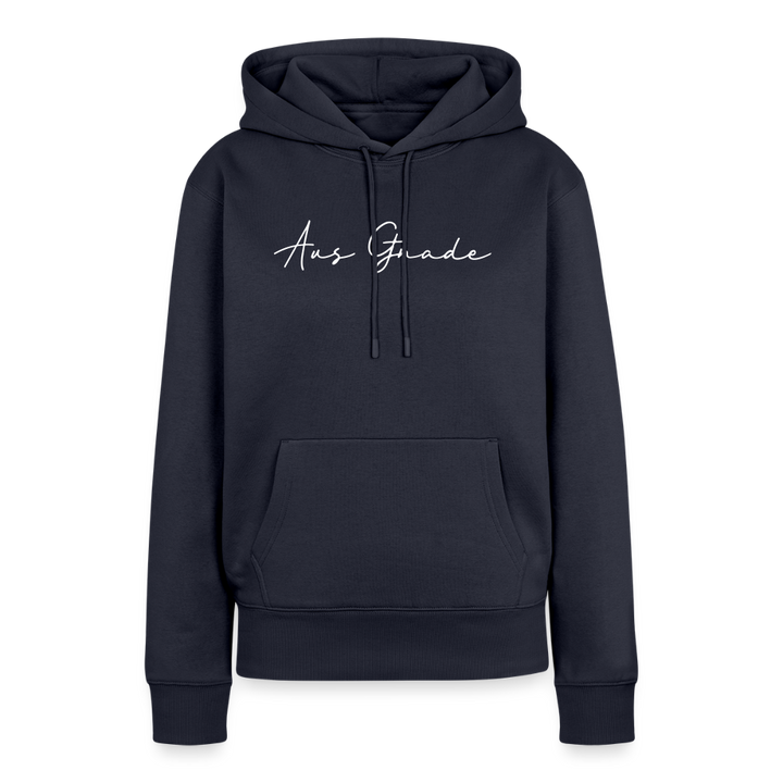 Christlicher Premium Hoodie "Aus Gnade" · für Frauen - Navy