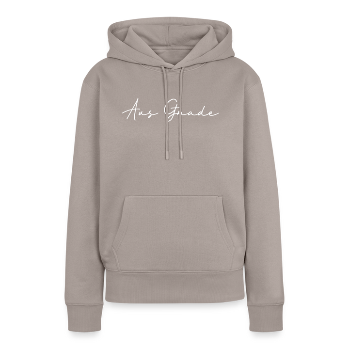 Christlicher Premium Hoodie "Aus Gnade" · für Frauen - Taupe