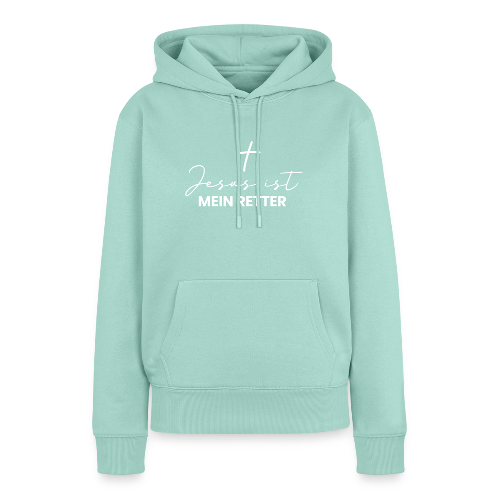 Christlicher Premium Hoodie "Jesus ist mein Retter" · für Frauen - Mint 