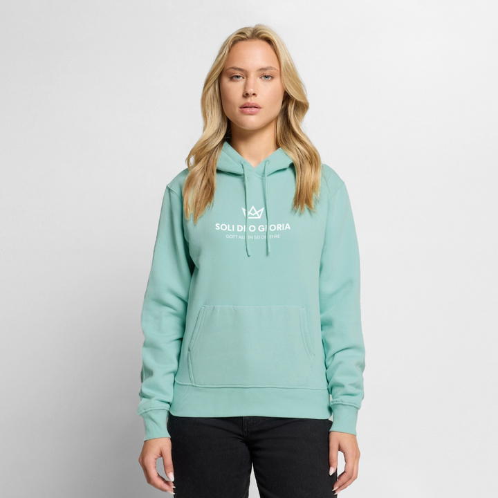 Christlicher Premium Hoodie "Soli Deo Gloria" · für Frauen - Mint 