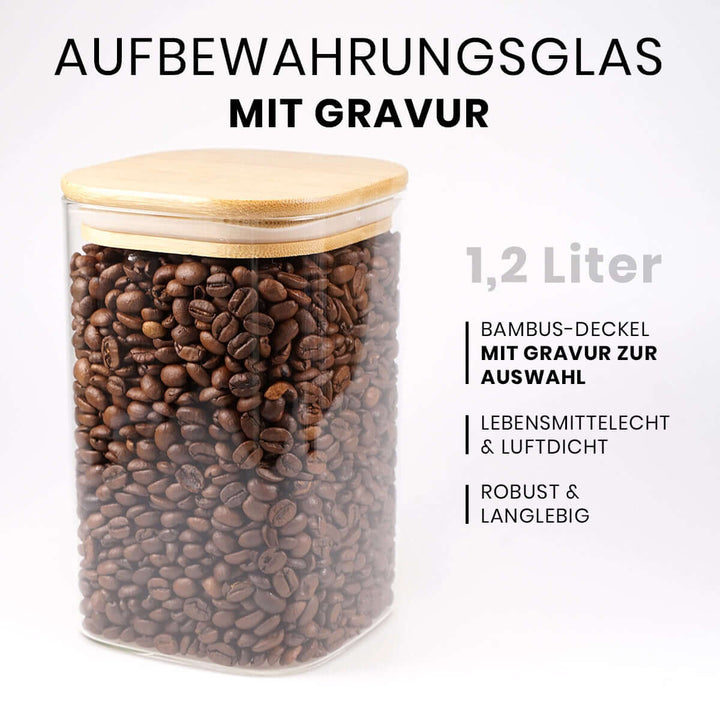 Aufbewahrungsglas · Bibelvers-Gravur · 1,2 l