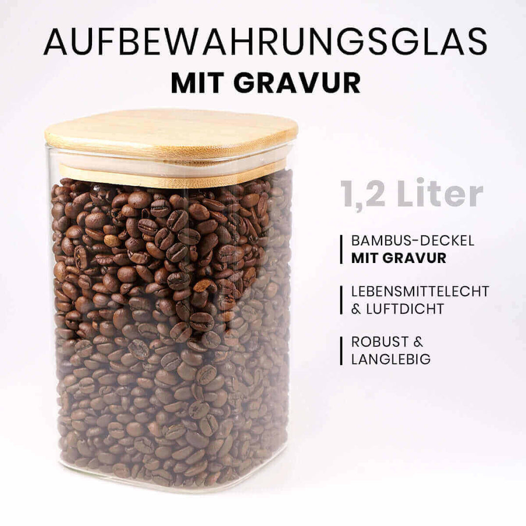 Aufbewahrungsglas "Der Herr segne dich" · Bibelvers-Gravur · 1,2 l