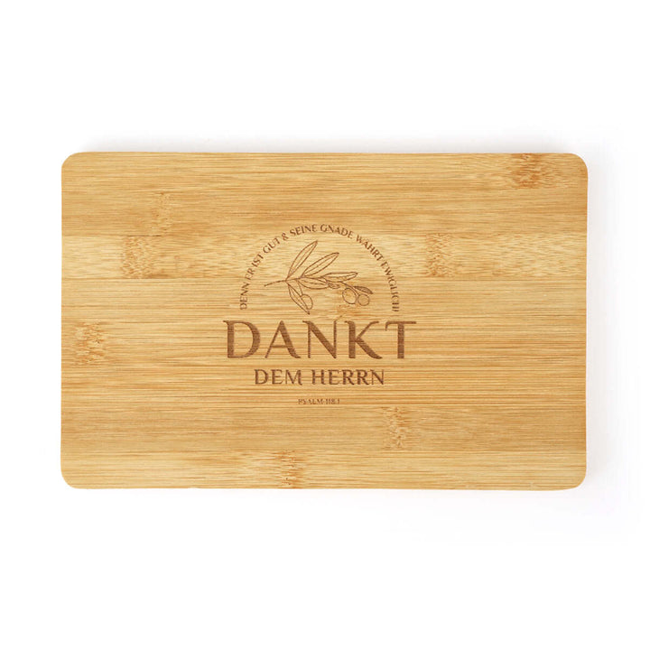Holz-Brettchen "Dankt dem HERRN!" · Buche / Bambus · Bibelvers Gravur – Aus Gnade