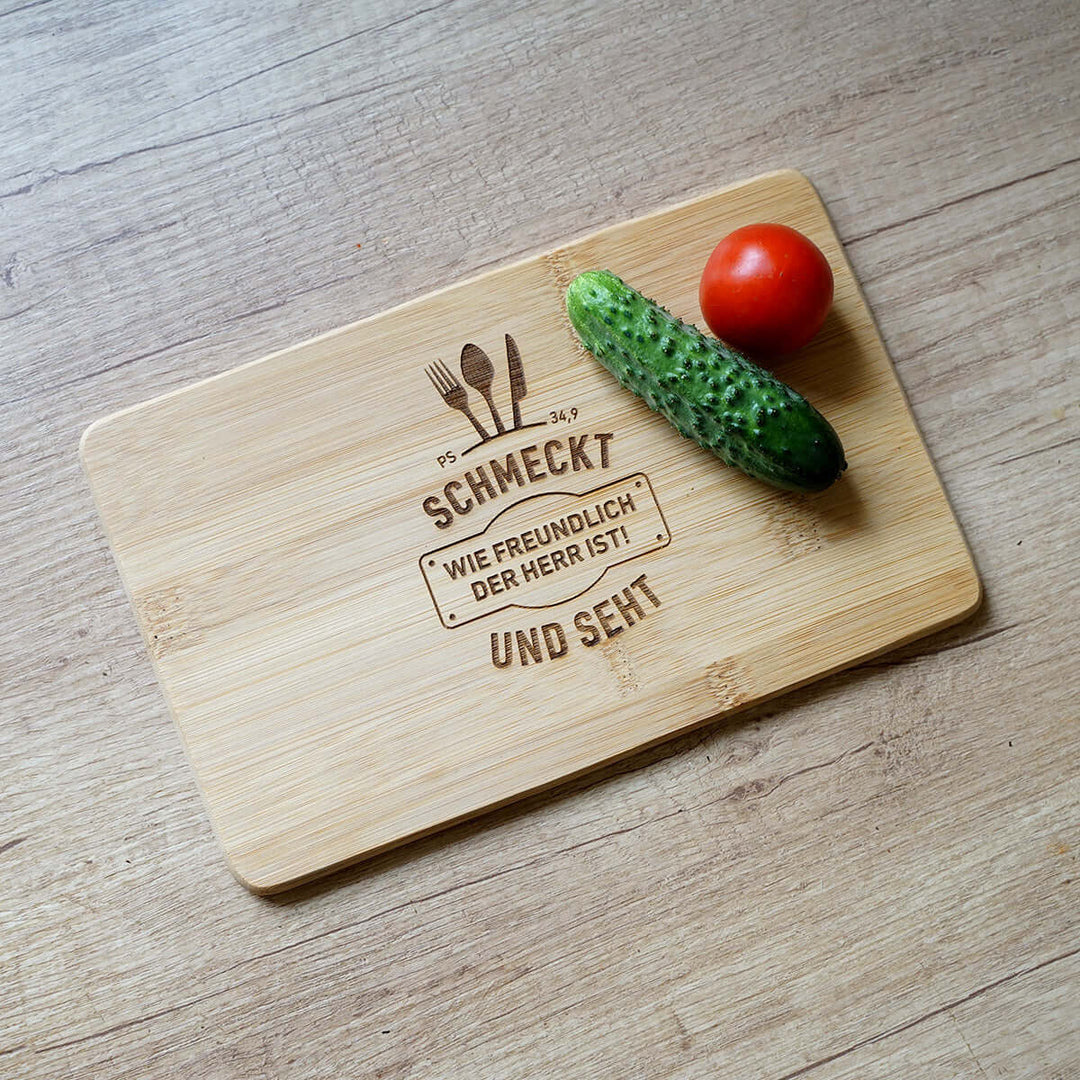 Holz-Brettchen "schmeckt und seht" · Bibelvers Gravur – Aus Gnade